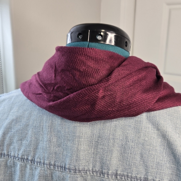 PASHMINA OVERSIZE SCARF SHAWL WRAP OXBLOOD MAROON FALL WOMEN OS - Picture 4 of 12